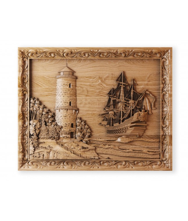 Панно «Корабль у маяка»