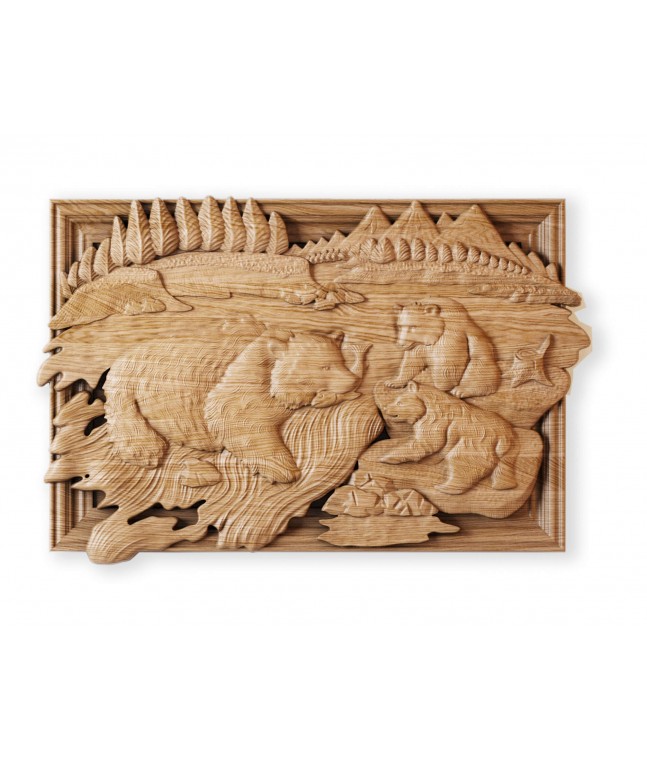 Панно «Камчатские медведи»