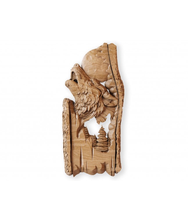 Панно «Волк в дереве»